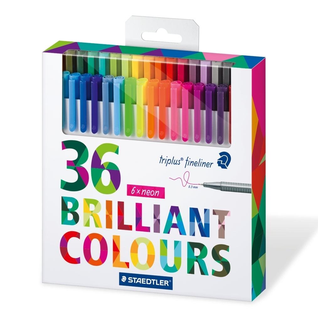 Staedtler Triplus Fineliner Pen - Brilliant Colours: Pack of 36