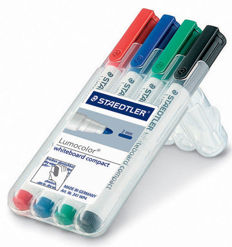 Staedtler Whiteboard Markers 341 - Compact: Assorted (Pack of 4)