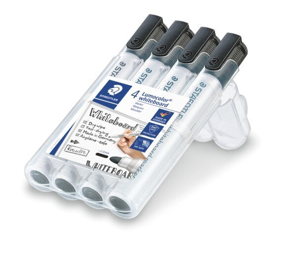 Staedtler Whiteboard Marker 351 - Bullet: Black (Pack of 4)