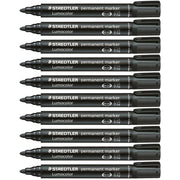 Staedtler Marker 352 Lumocolor - Permanent Bullet: Black (Box of 10)