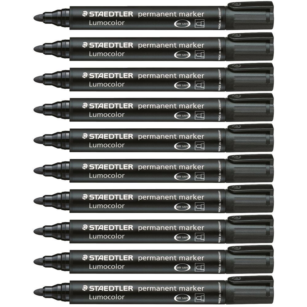 Staedtler Marker 352 Lumocolor - Permanent Bullet: Black (Box of 10)