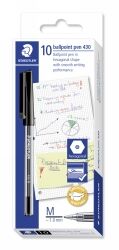 Staedtler Pen - Ballpoint Pen Stick 430: Medium Black (Box of 10)
