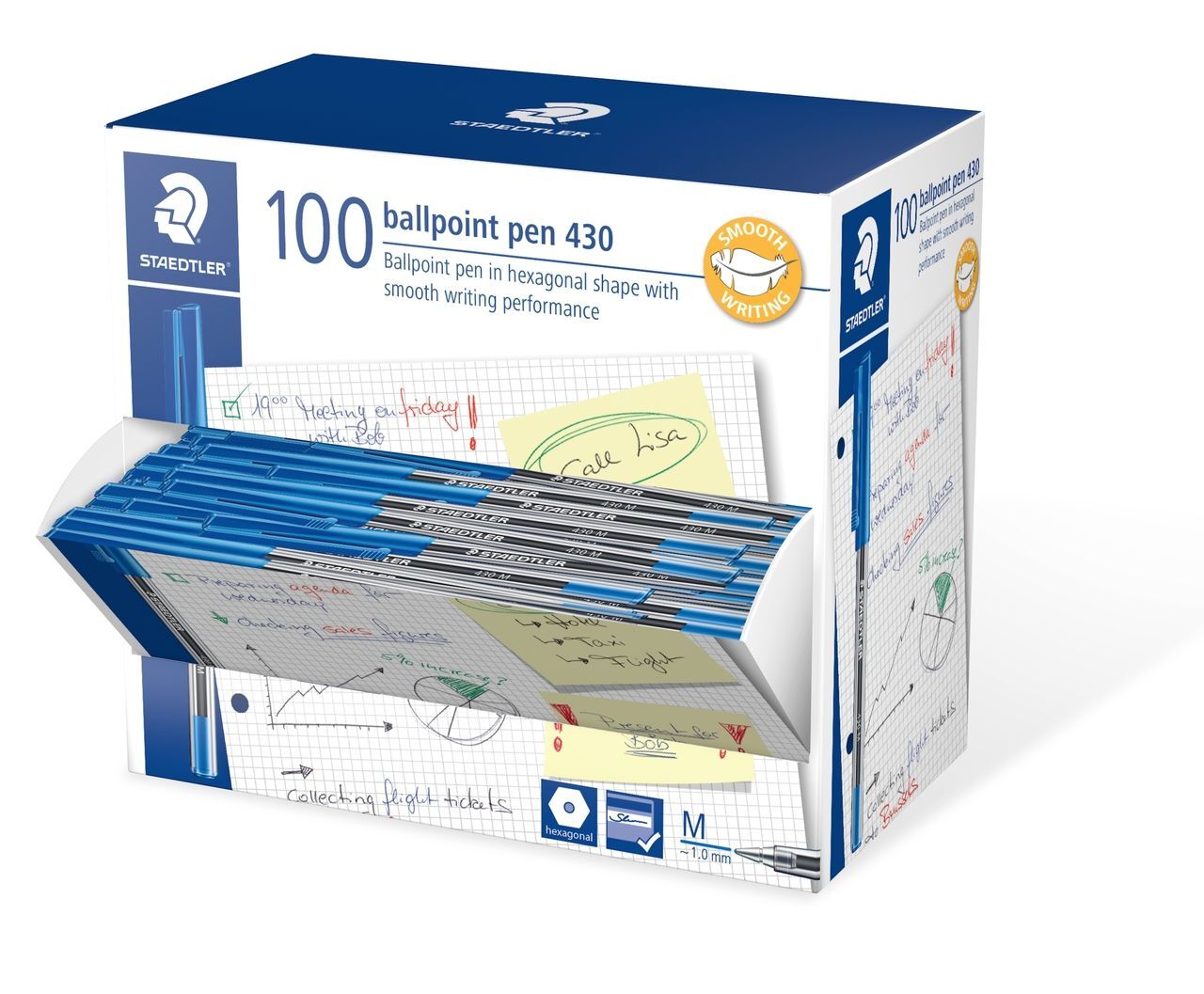 Staedtler Pen - Ballpoint Stick 430: Medium (Box of 100)