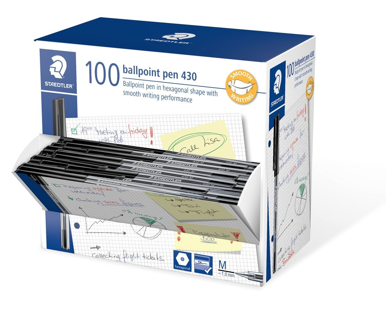 Staedtler Pen - Ballpoint Stick 430: Medium (Box of 100)