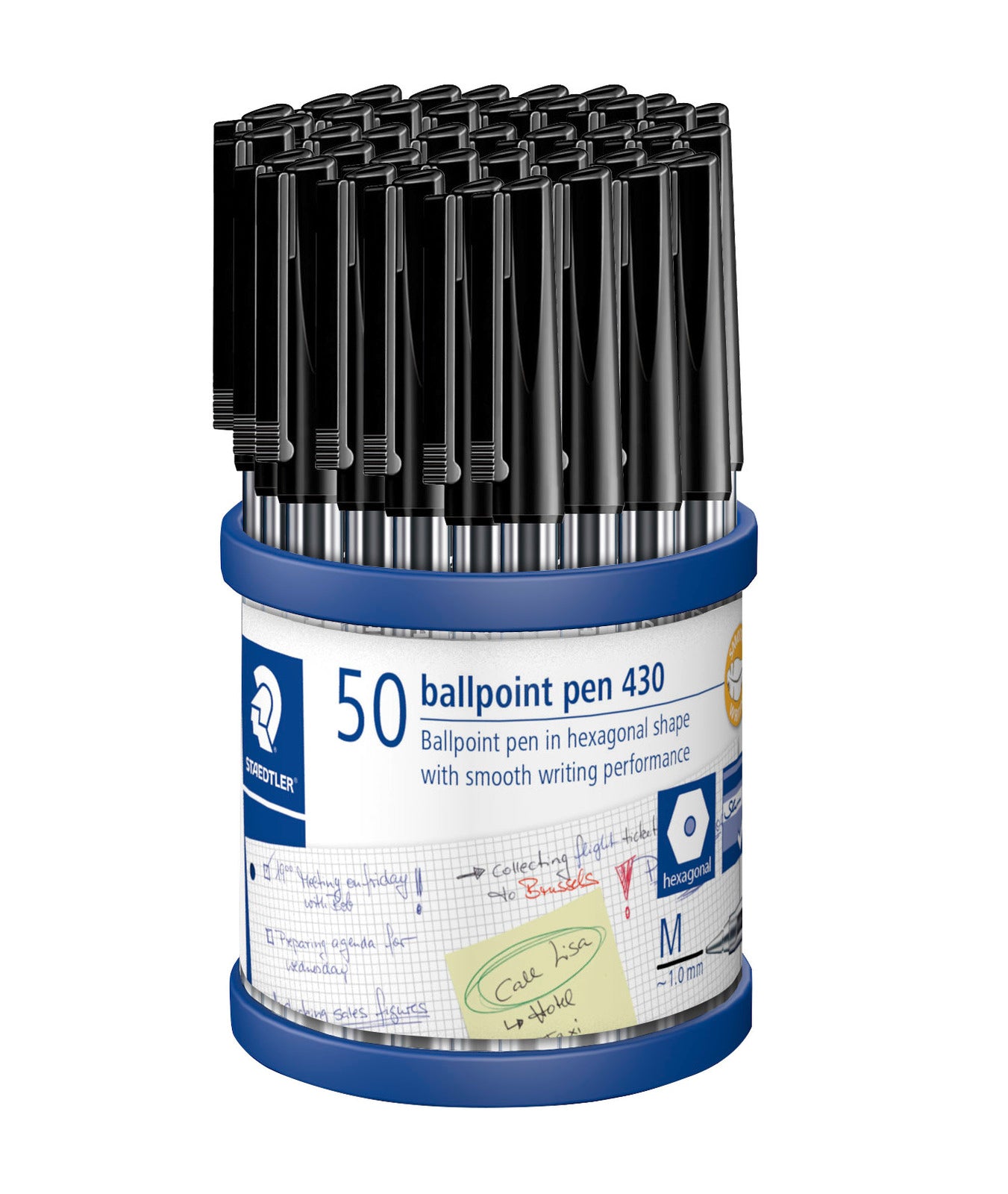 Staedtler Ballpoint Pen - Stick 430: Medium Black (Cup of 50)