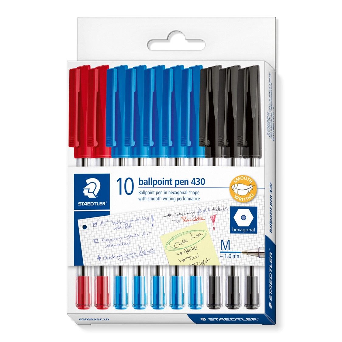 Staedtler Pen - Ballpoint Stick 430: Medium Assorted (Pack of 10)