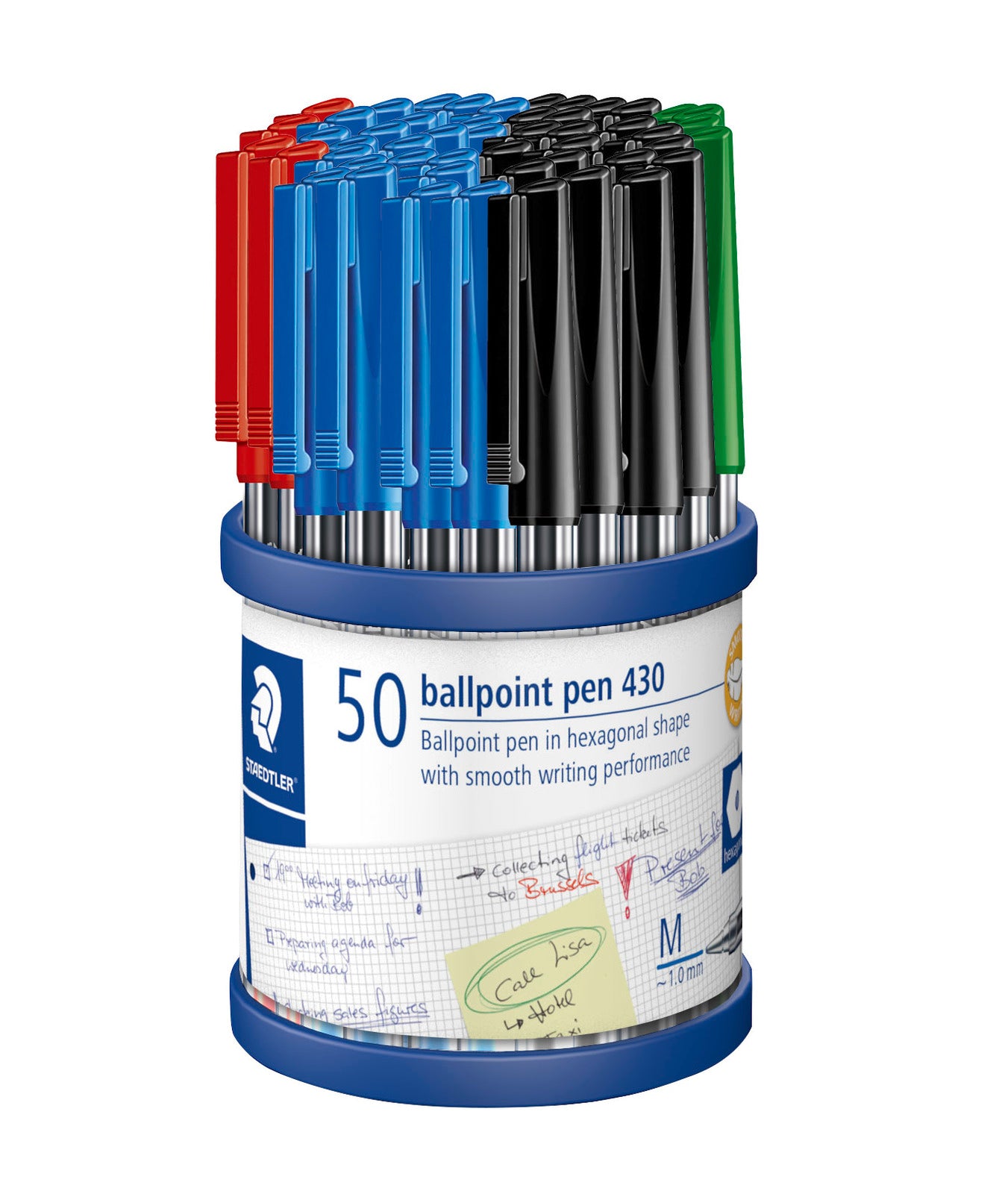 Staedtler Ballpoint Pen - Stick 430: Medium Assorted (Cup of 50)
