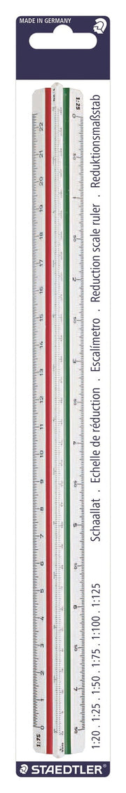 Staedtler Reduction Scale Ruler (1:20, 1:25, 1:50, 1:75, 1:100, 1:125)