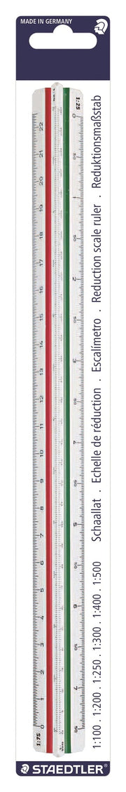 Staedtler Reduction Scale Ruler (1:100, 1:200, 1:250, 1:300, 1:400, 1:500)