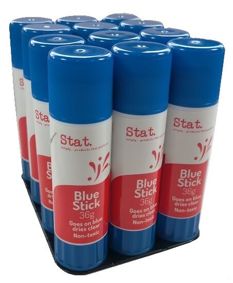 Stat Glue Stick - 36gm Blue Stick (Pack of 12)