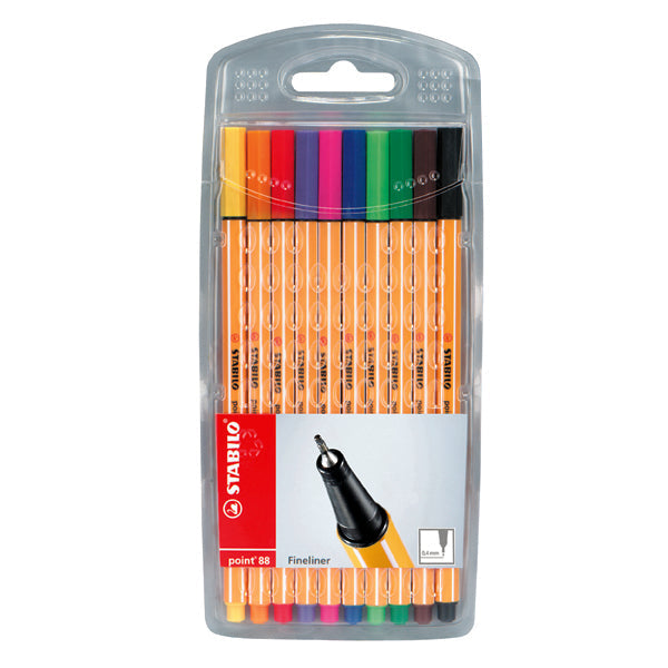 Stabilo Pen - Fibre Tip Point 88 (0.4mm): Pack of 10