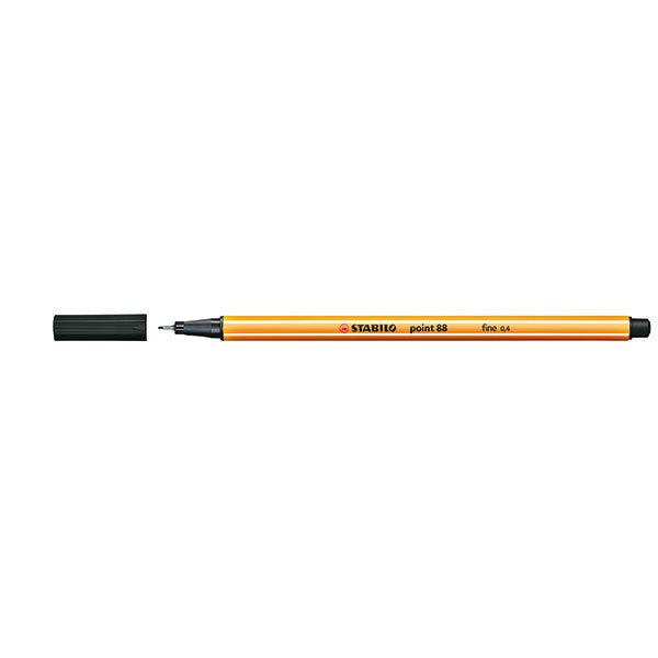 Stabilo Pen - Point 88 Fineliner (0.4mm): Black (Box of 10)
