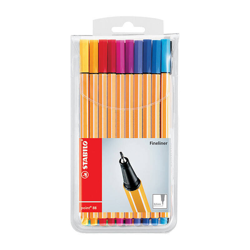 Stabilo Point 88 Fineliner Assorted Wallet of 20