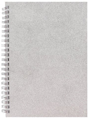 Stylex Notebook - Time to Shine (A5): Glitter Silver (120 Pages)