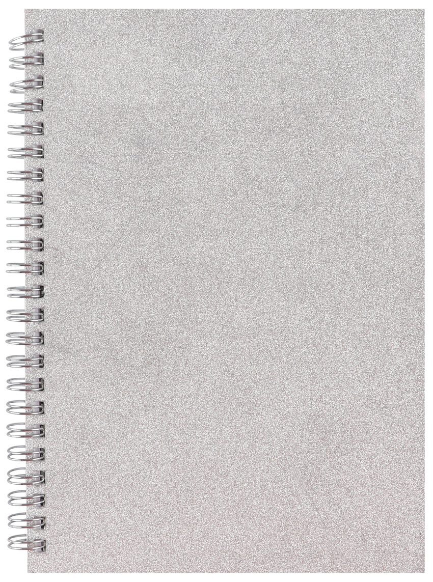 Stylex Notebook - Time to Shine (A5): Glitter Silver (120 Pages)
