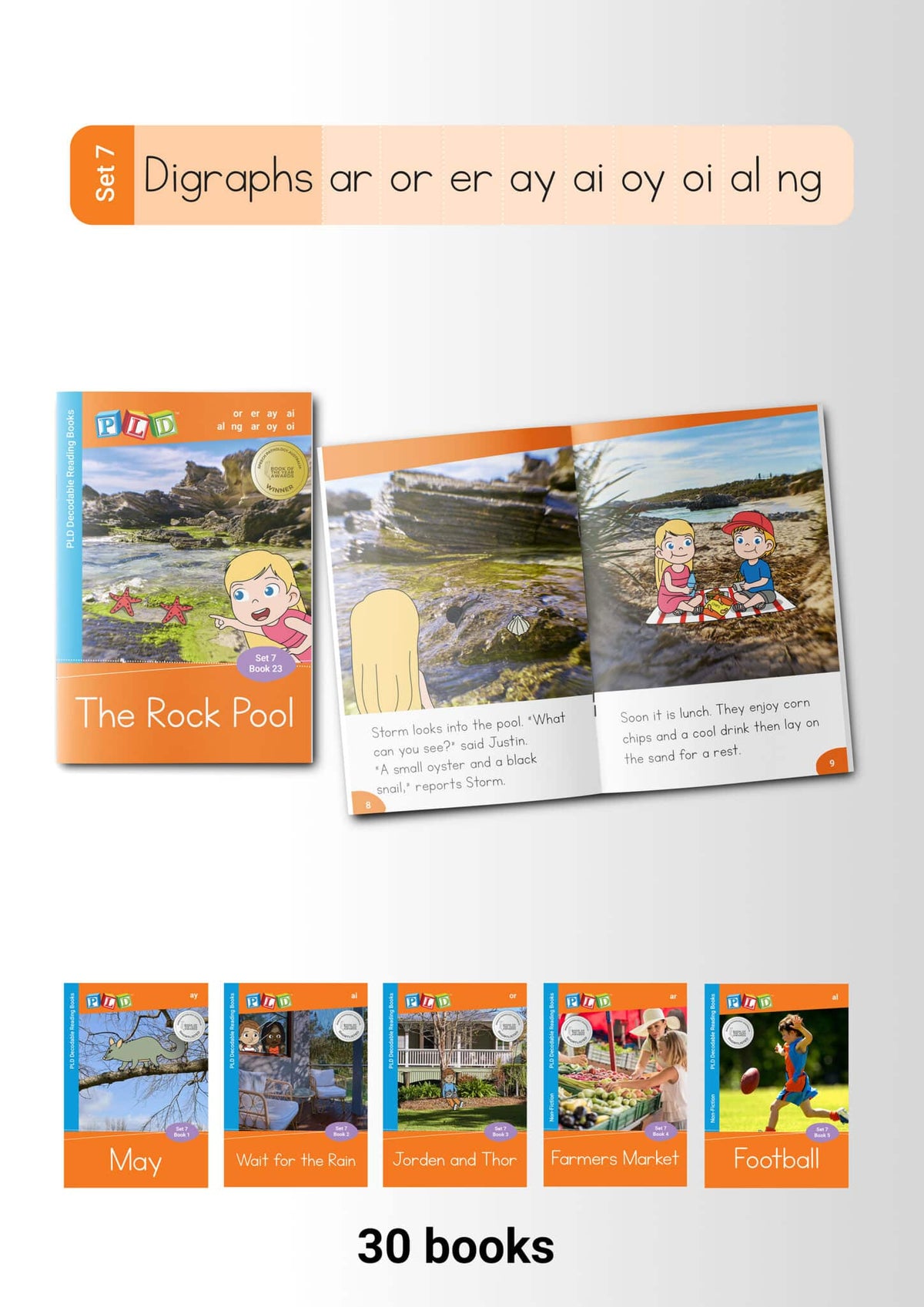 PLD Decodable Reading Books (Set 7 – ar or er ay ai oy oi al ng)