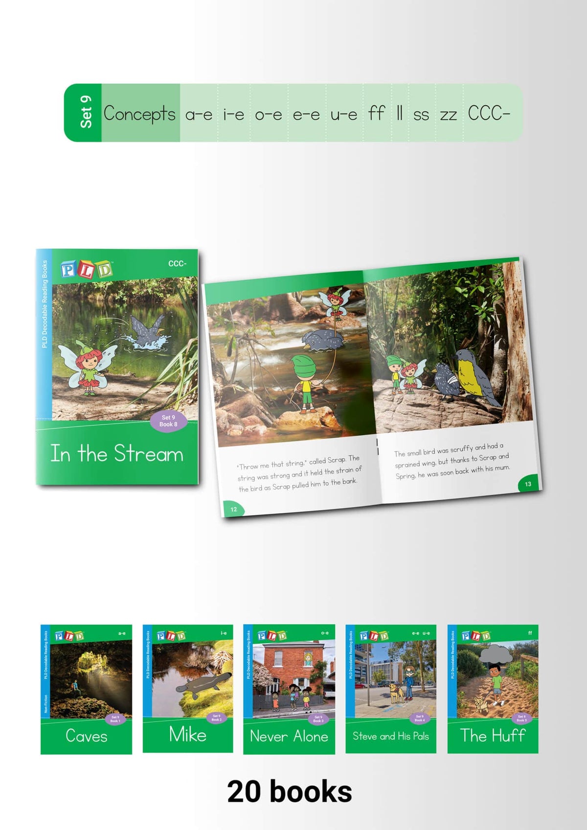 PLD Decodable Reading Books (Set 9 – a-e i-e e-e o-e u-e ff ll ss zz CCC-)