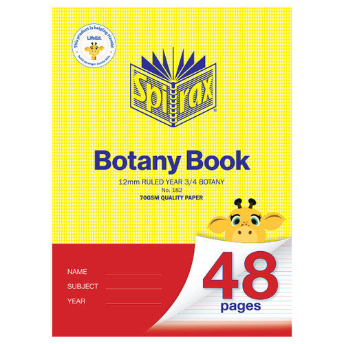 Spirax 182 Botany Book A4 48 Page Year 3/4 (Pack of 20)