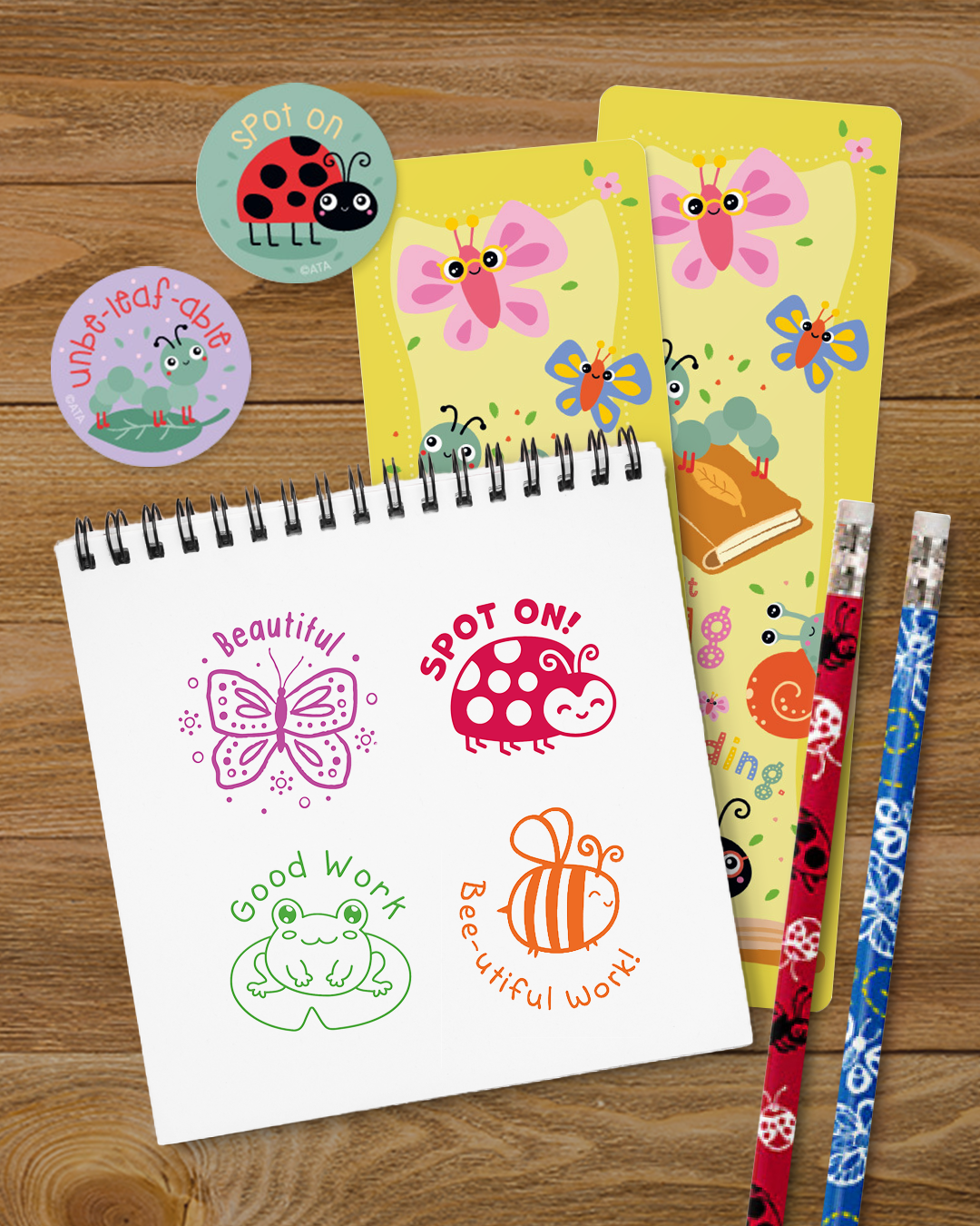 Bee-utiful Work - Playful Puns Merit Stamp