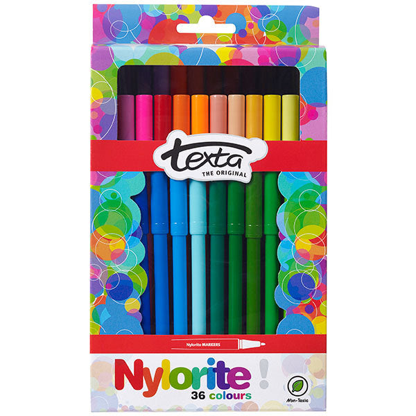 Texta Markers - Nylorite: Assorted (Box of 36)