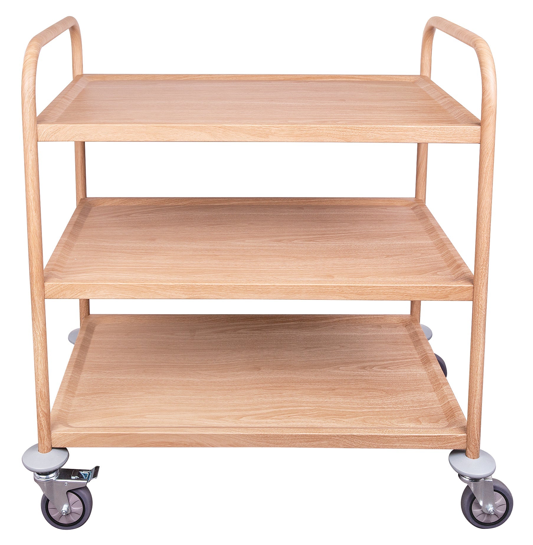 Wood Look 3 Tier Classroom Metal Trolley