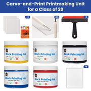 Carve-and-Print Printmaking Unit for a Class of 20