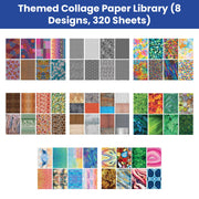 Themed Collage Paper Library (8 Designs, 320 Sheets)
