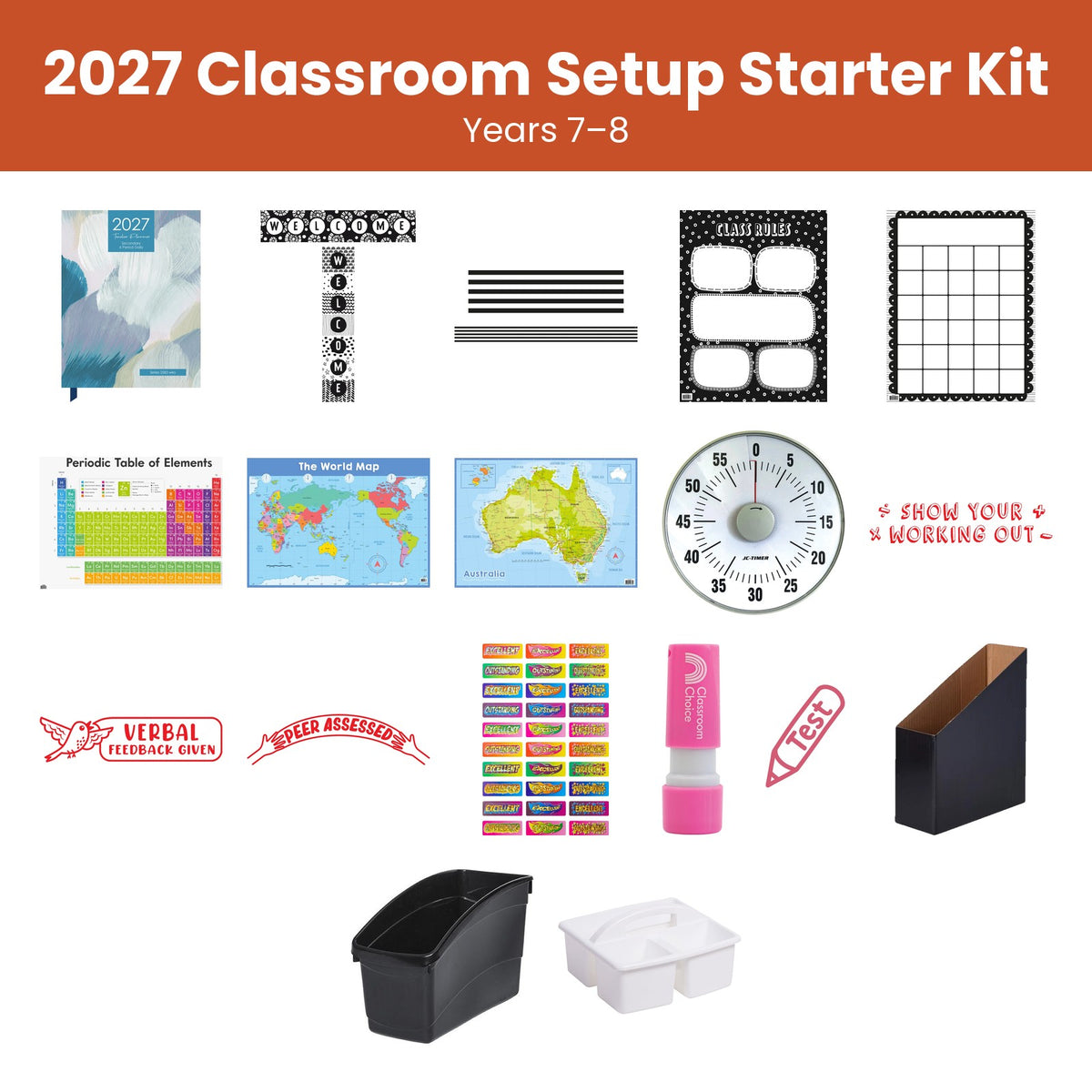 2027 Years 7–8 Classroom Setup Starter Kit