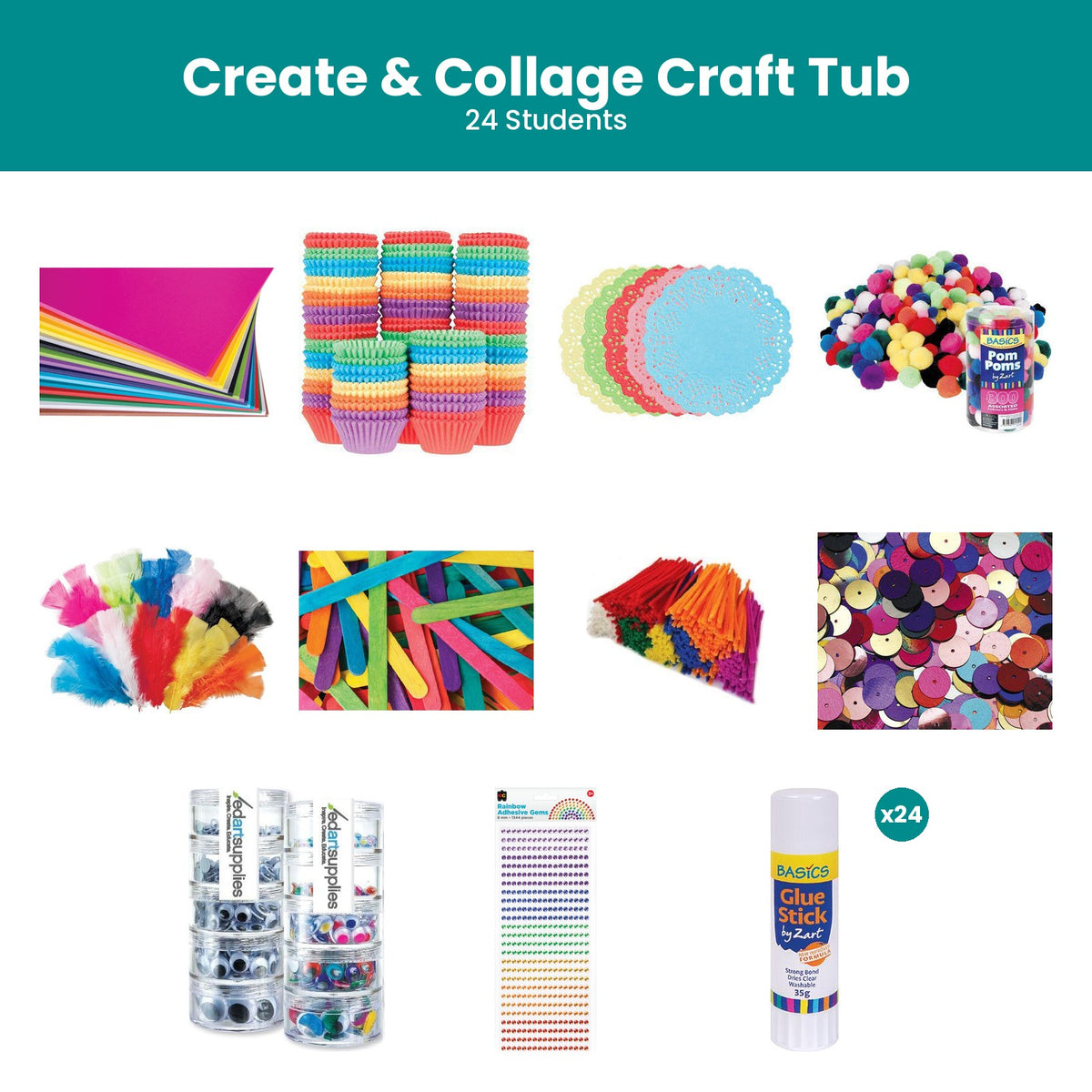 Create & Collage Craft Tub (24 Students)