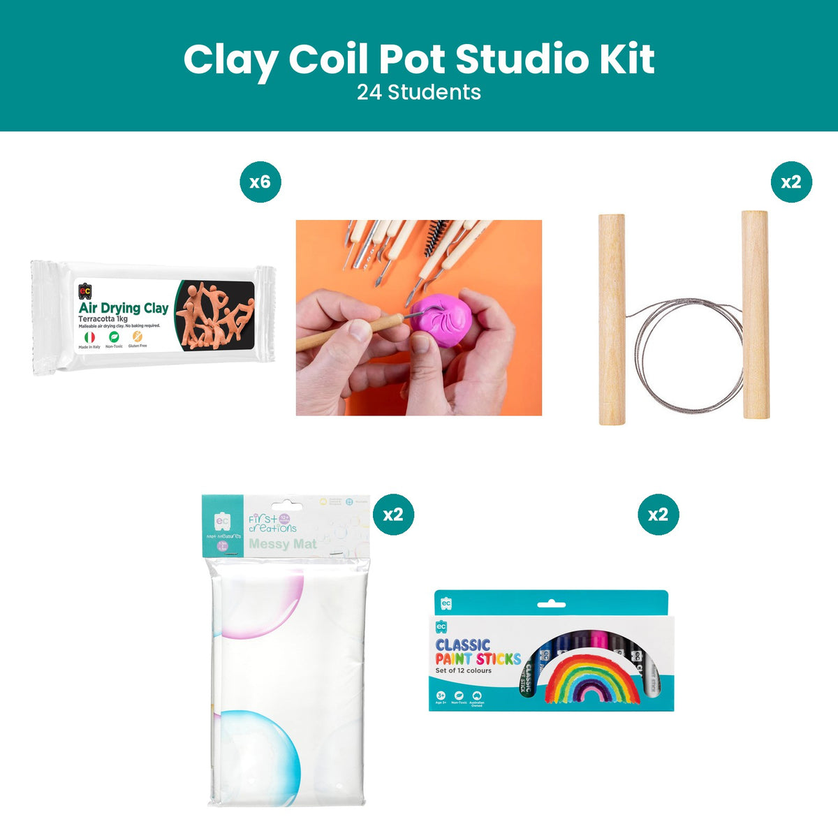 Clay Coil Pot Studio Kit (24 Students)
