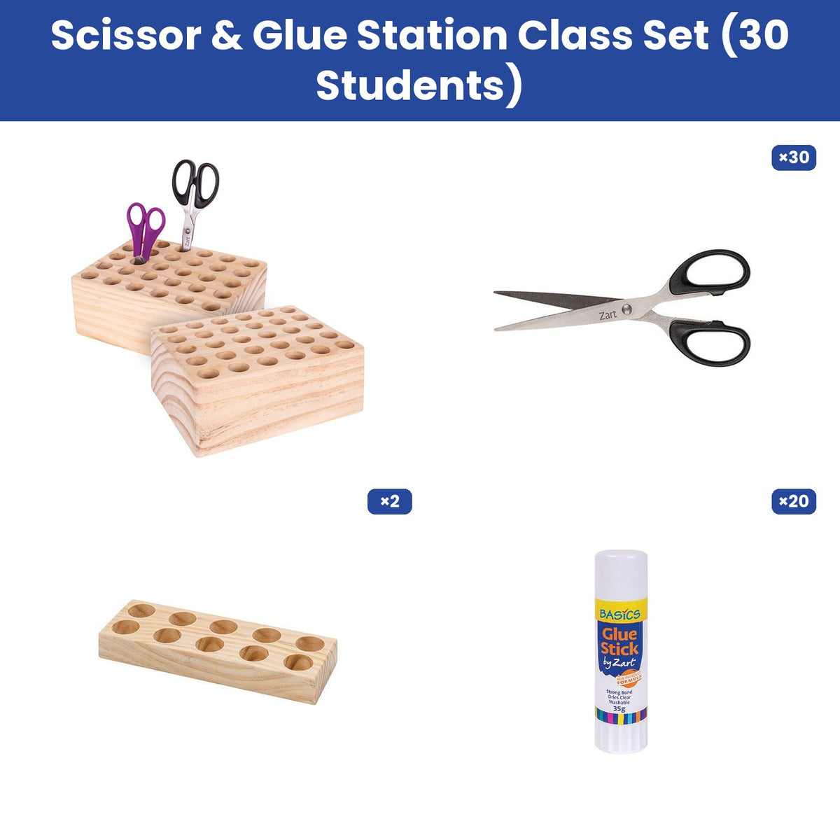Scissor & Glue Station Class Set (30 Students)