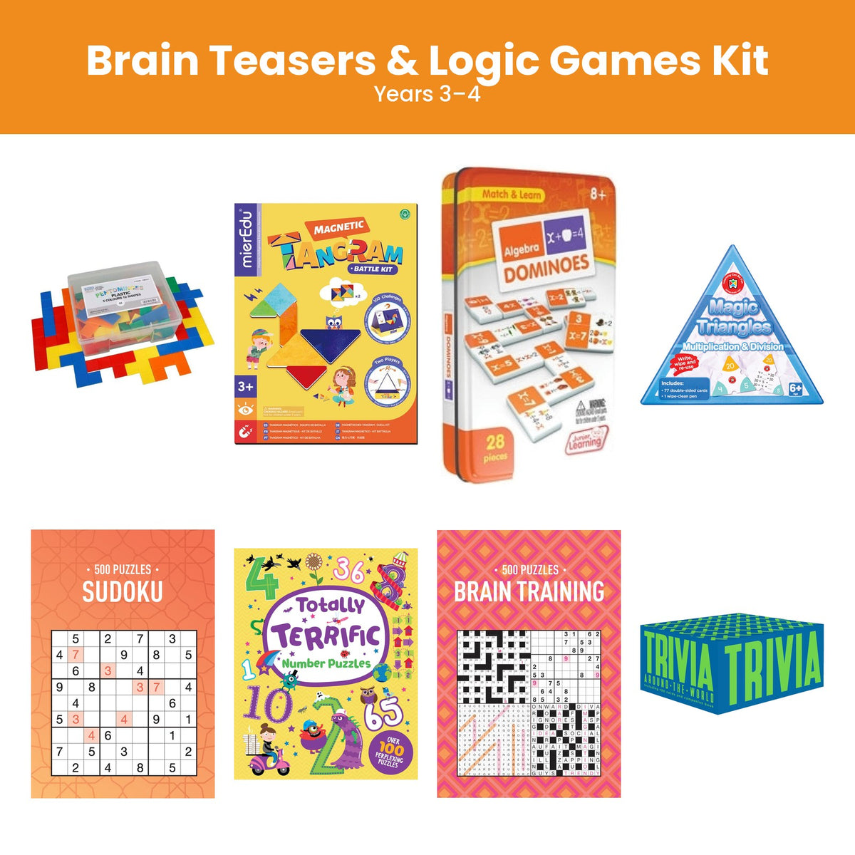 Brain Teasers & Logic Games Kit (Years 3–4)