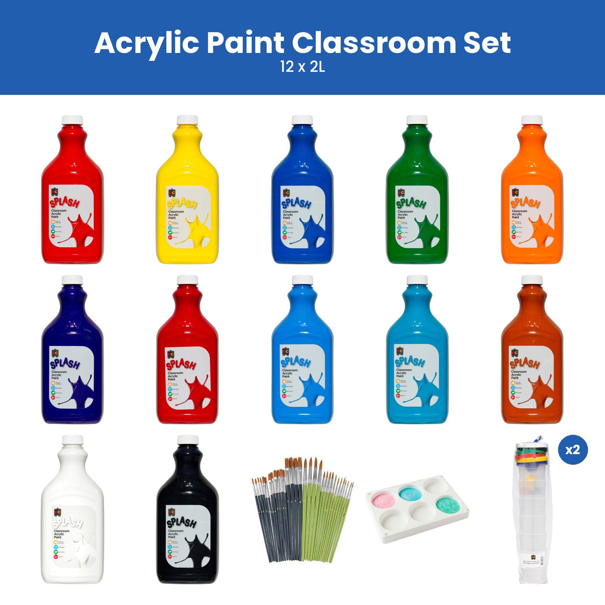 Acrylic Paint Classroom Set (12 x 2L)