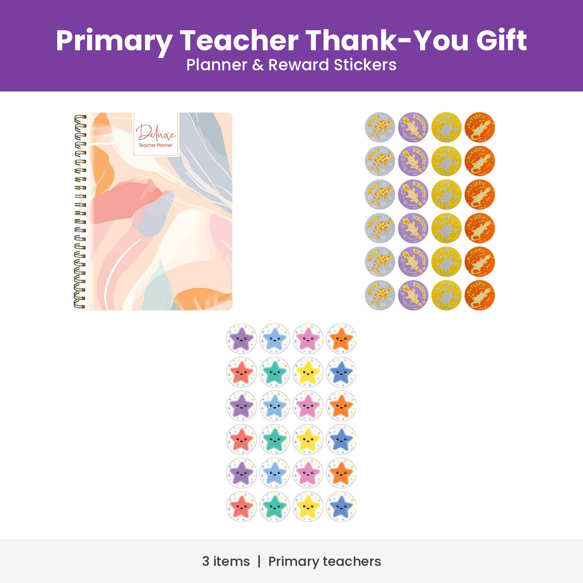Primary Teacher Thank-You Gift – Planner & Reward Stickers