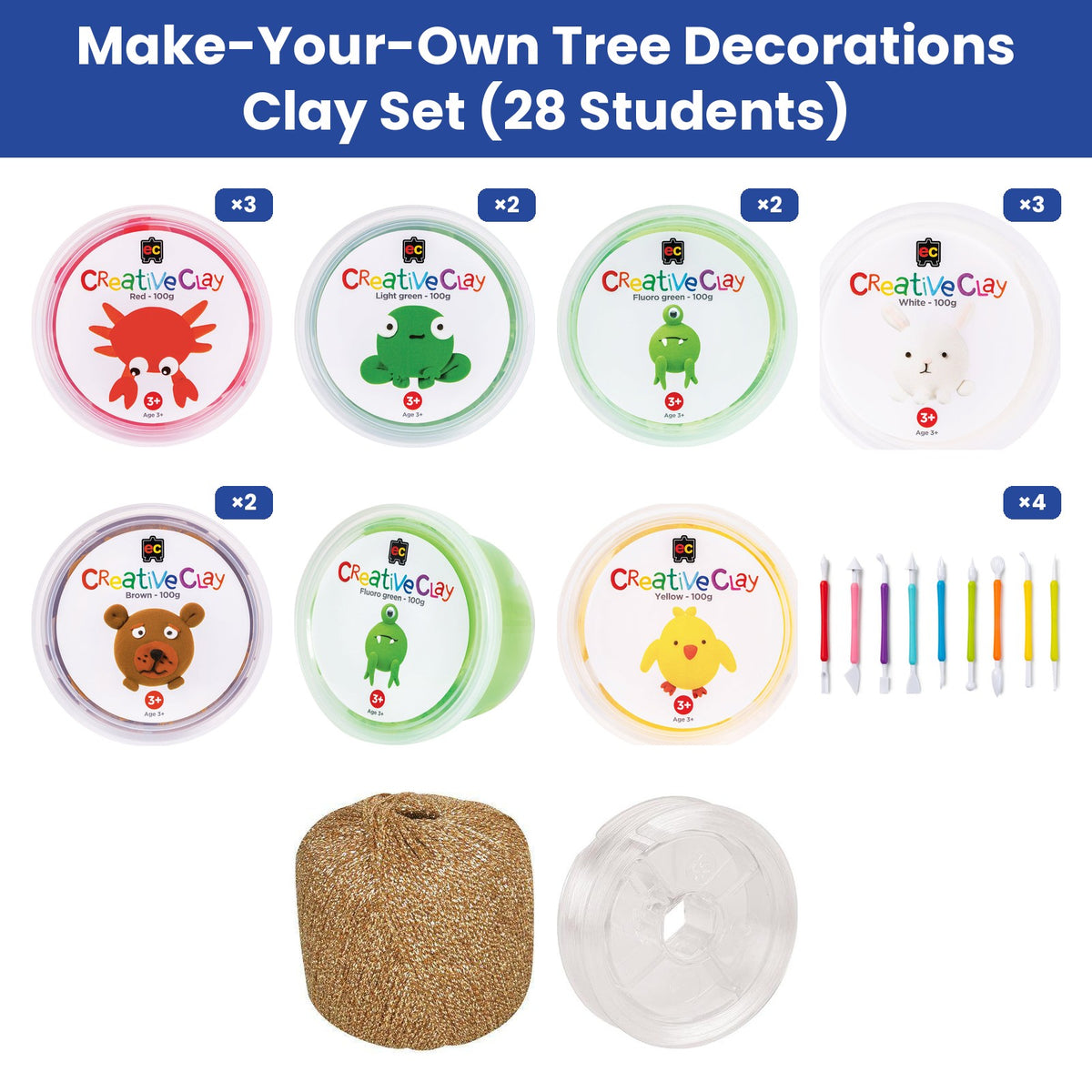 Make-Your-Own Tree Decorations Clay Set (28 Students)