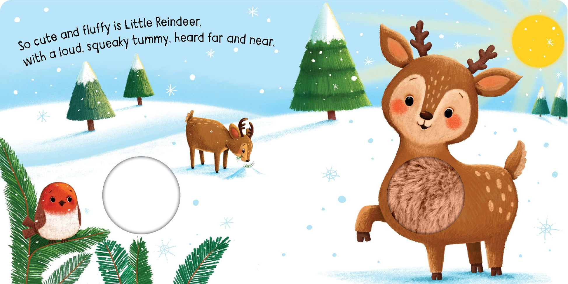 Squeaky Plush Board Book - Squeaky Little Reindeer — inside page 1