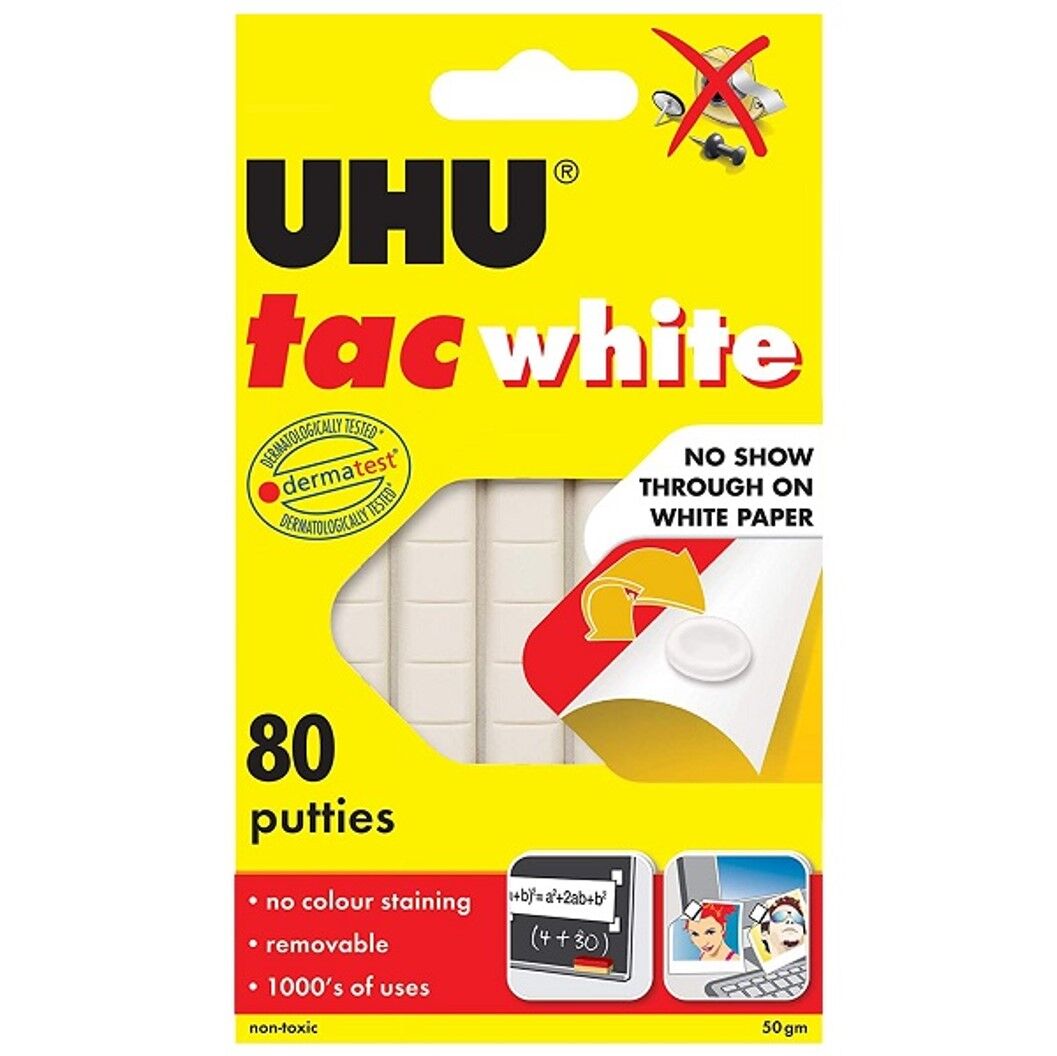 UHU Glue - U-Tac White 80's 50gm (Box of 12)