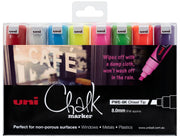 Uni-Ball Chalk Marker Chisel Tip 8mm - Assorted Colours (Pack of 8)