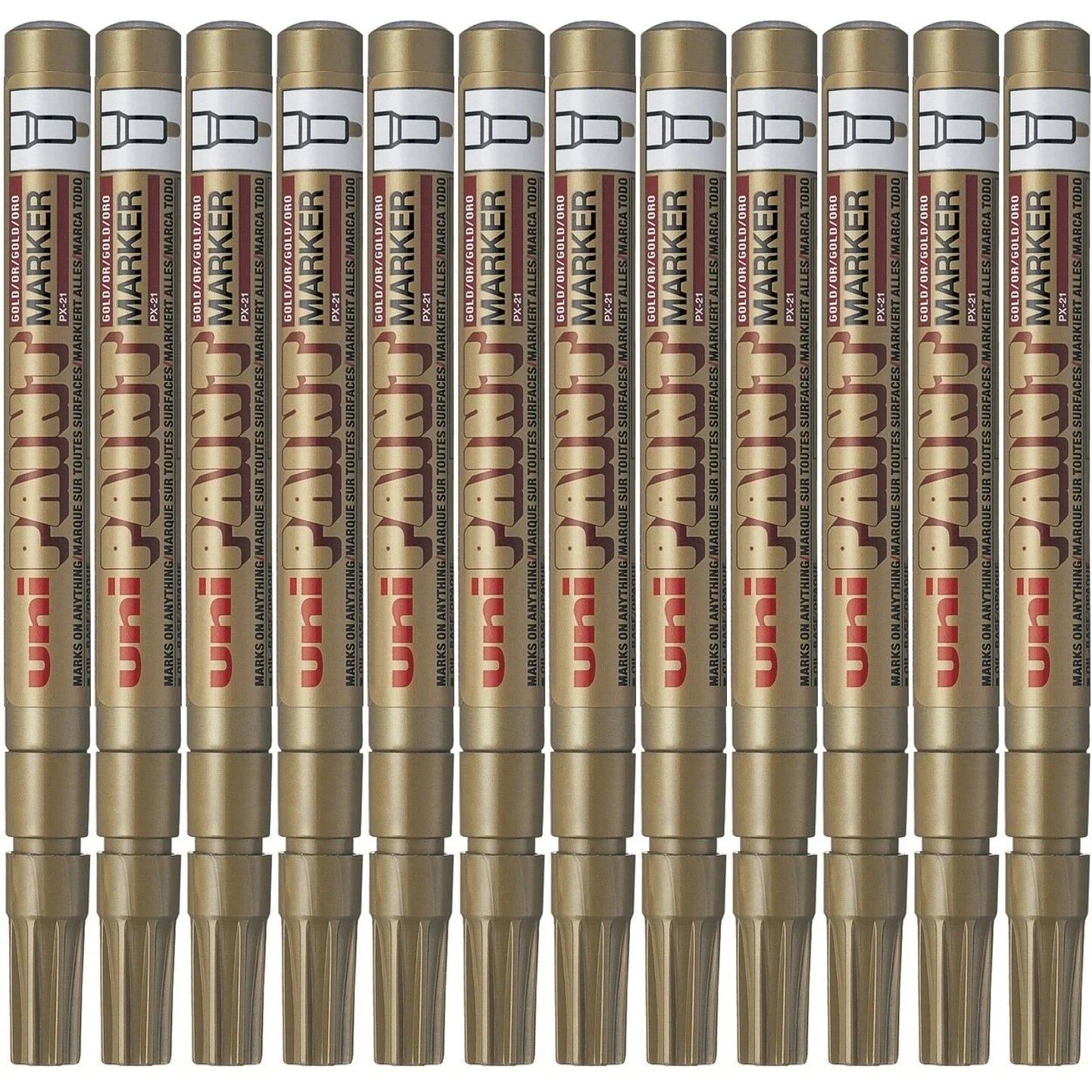 Uni-Ball Paint Marker PX-21 Fine Tip 1.2mm - Gold (Box of 12)