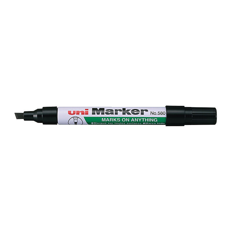 uni Permanent Chisel Markr Black Box of 12