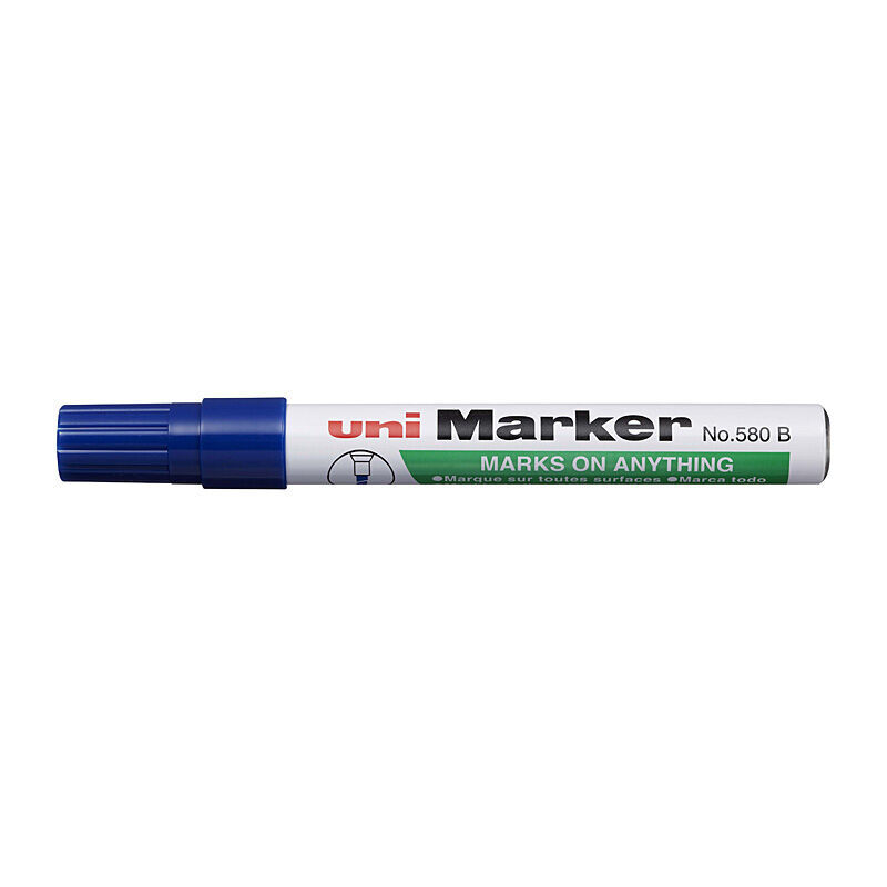 uni Permanent Chisel Markr Blue Box of 12