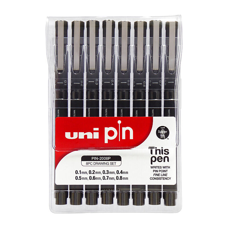 uni Pin Fine Liner - Assorted (Pack of 8)