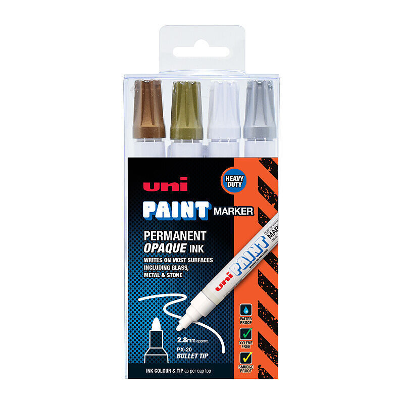 uni Paint Marker PX20 Shn Ind (Pack of 4)