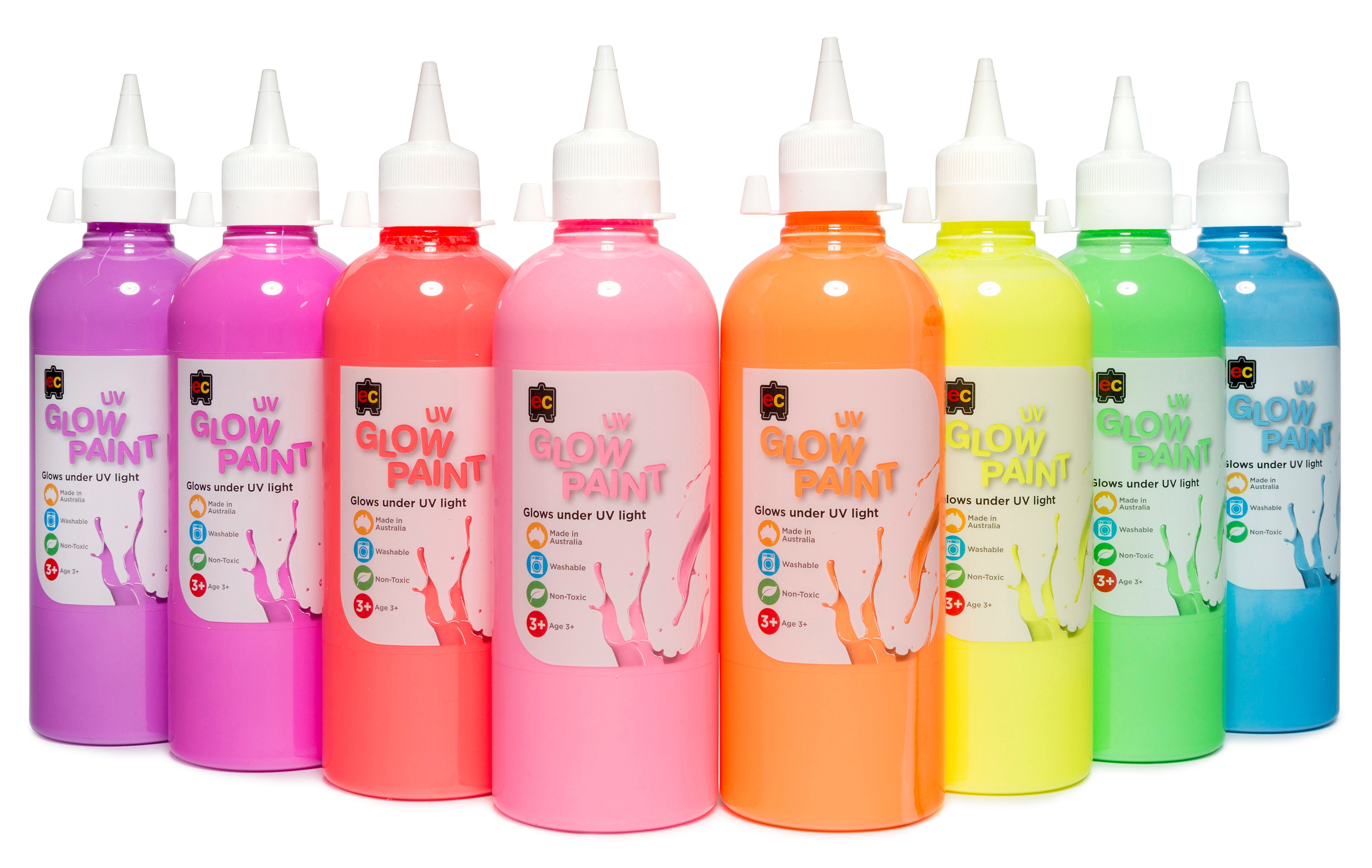 UV Glow Paint (500mL) - Set of 8