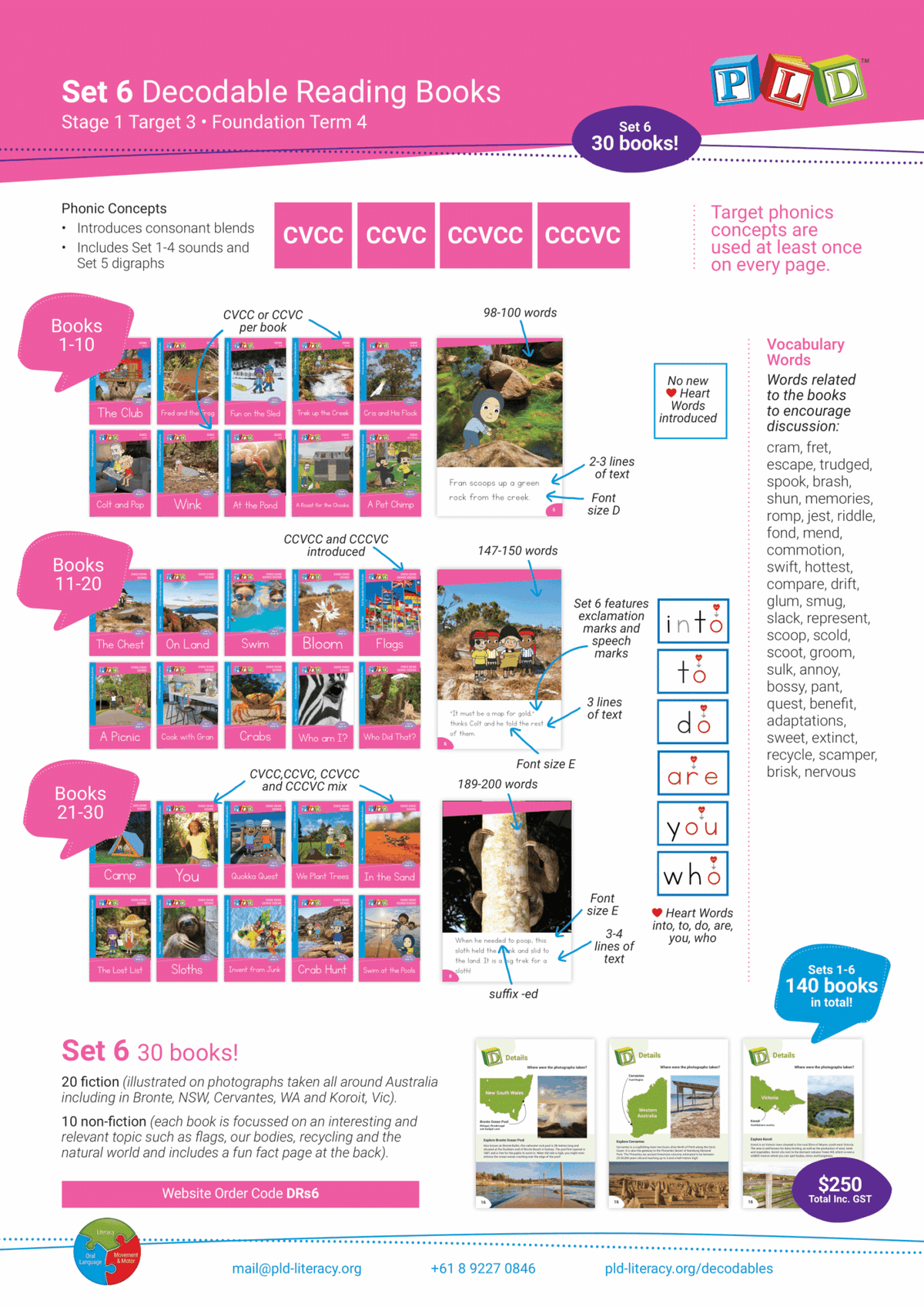 PLD Decodable Reading Books (Set 6 – CCVC & CVCC)