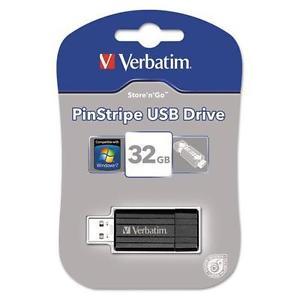 Verbatim USB Drive - Store 'n' Go Pinstripe (32GB): Black