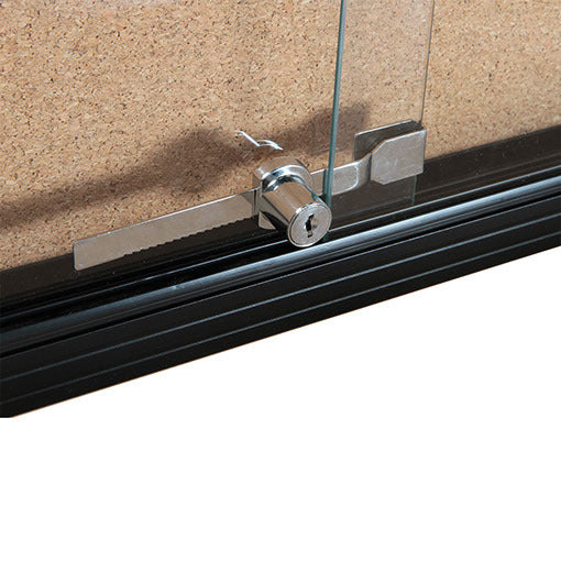 Visionchart Be Noticed Sliding Door Notice Case - Door 1525 x 915mm Black/Cork