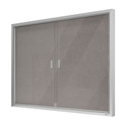 Visionchart Be Noticed Sliding Door Notice Case - 2 Door 1800 x 1200mm Silver/Grey Felt