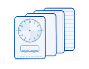 Visionchart Whiteboard Tablet Magnetic A4 Double Sided Clock/Time One Side