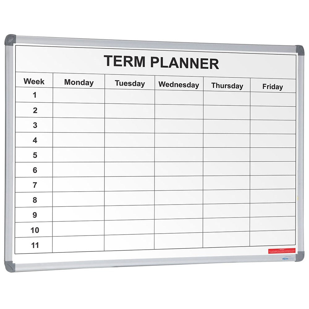 Visionchart School Planner Magnetic Whiteboard (1200 x 900mm) - 1 Term